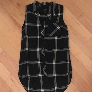 Sleeveless Flannel Tunic